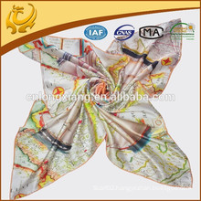 90*90cm Printed 100 Silk Satin Square Scarf